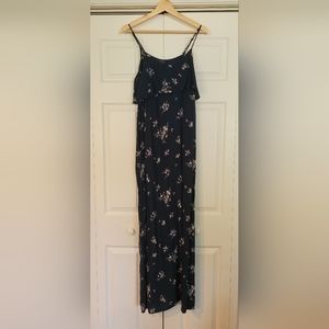 Oh Baby by Motherhood Small Navy Blue Floral Maxi Dress